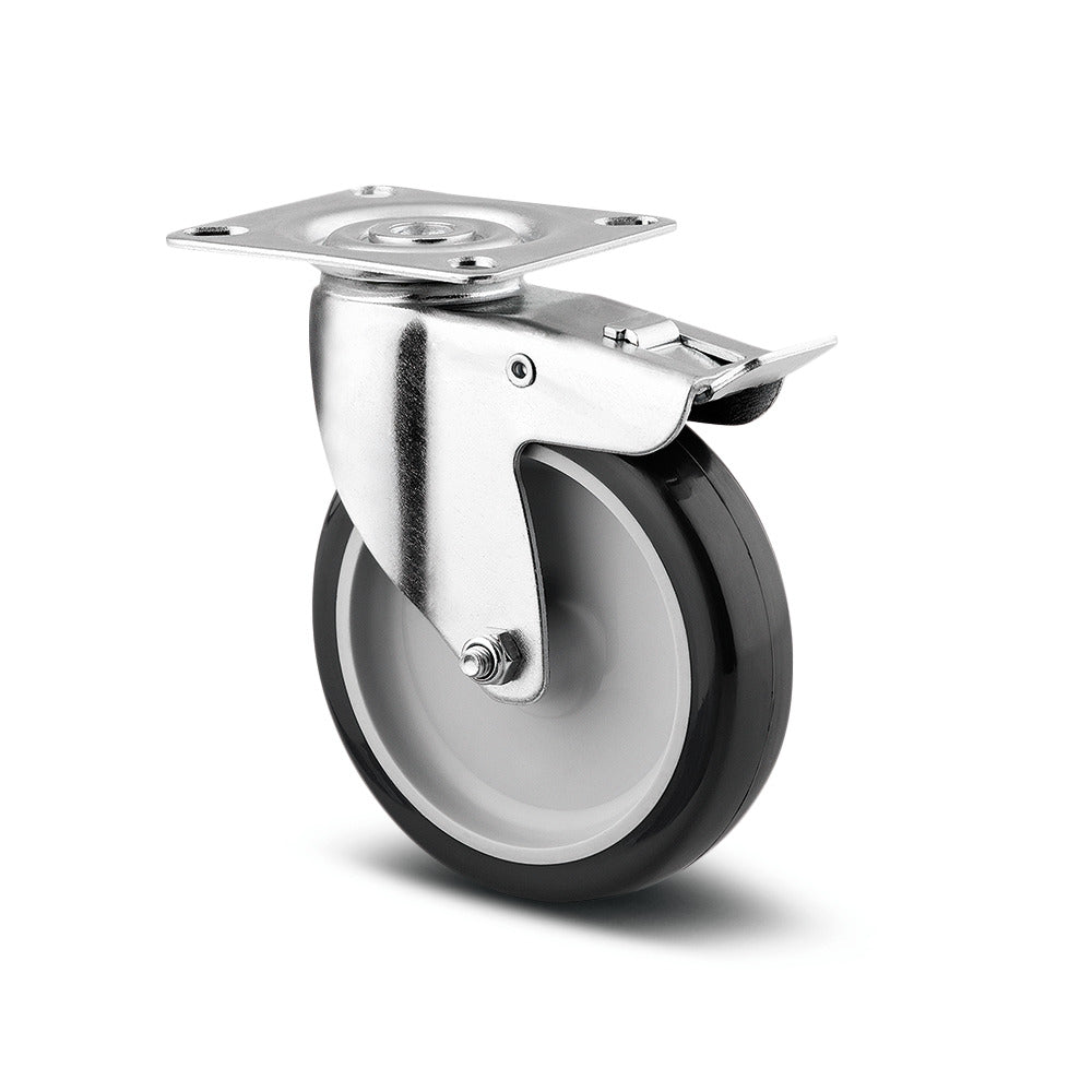tente castor wheels 3'' SWIVEL CASTOR WITH BRAKE THERMOPLASTIC THREAD 1477 PAO 075 P40 FUR – Thames Electrical
