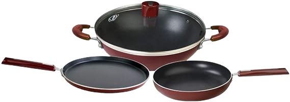 3pcs-set-1-flat-griddle-1-fry-pan-1-kadhai-with-glass-lid-igs10gln-bajaj