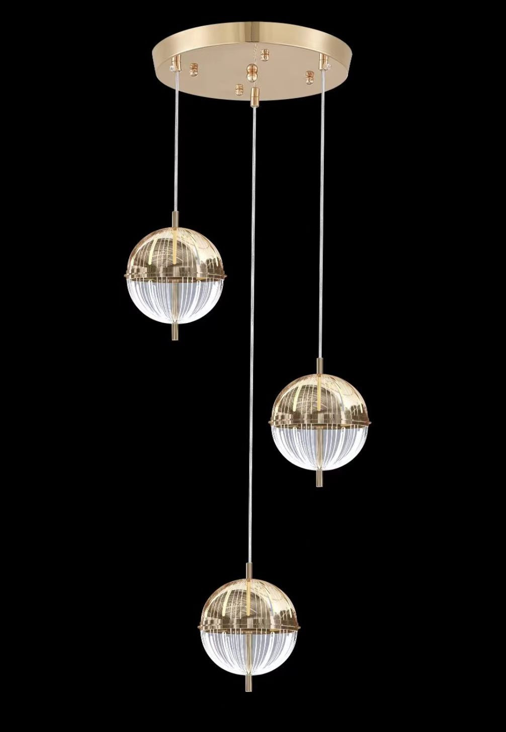 1629-3 PENDANT LAMP D250*H1000 ALUMINUM ALLOY+IRON+ACRYLIC WITH 3 COLORS OF LED WINDSOR