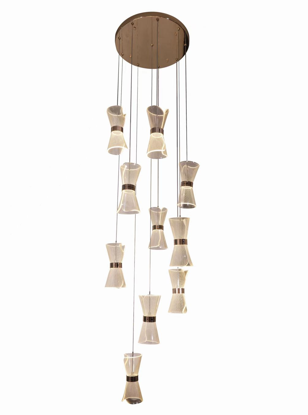 1651-10 PENDANT LAMP D400*H2000 ALUMINUM ALLOY+IRON+ACRYLIC WITH 3 COLORS OF LED WINDSOR