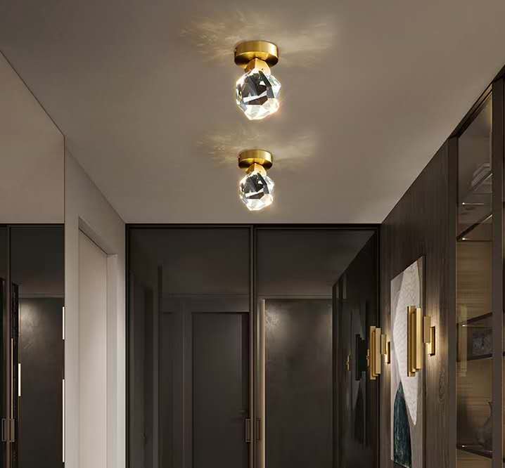 1922-1C CEILING LAMP 120*80 COPPER+K9 CRYSTAL G9*1 (WITHOUT BULB) WINDSOR