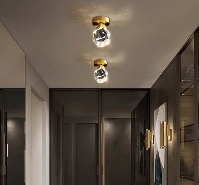 1922-1C CEILING LAMP 120*80 COPPER+K9 CRYSTAL G9*1 (WITHOUT BULB) WINDSOR