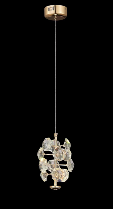 28010-1R PENDANT LAMP D100*H1000 IRON+CRYSTAL WITH LED 3000K WINDSOR