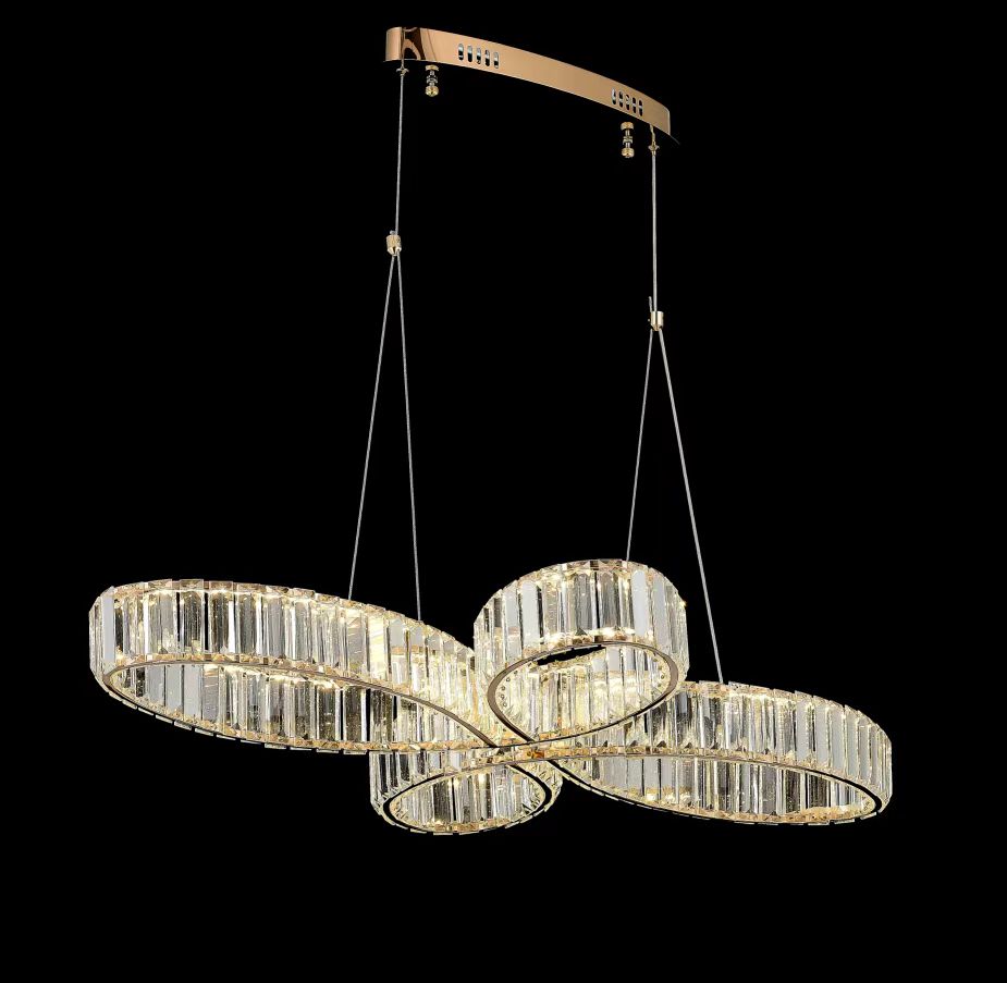 28018 PENDANT LAMP L900*W700 IRON+CRYSTAL WITH 3 COLORS OF LED WINDSOR