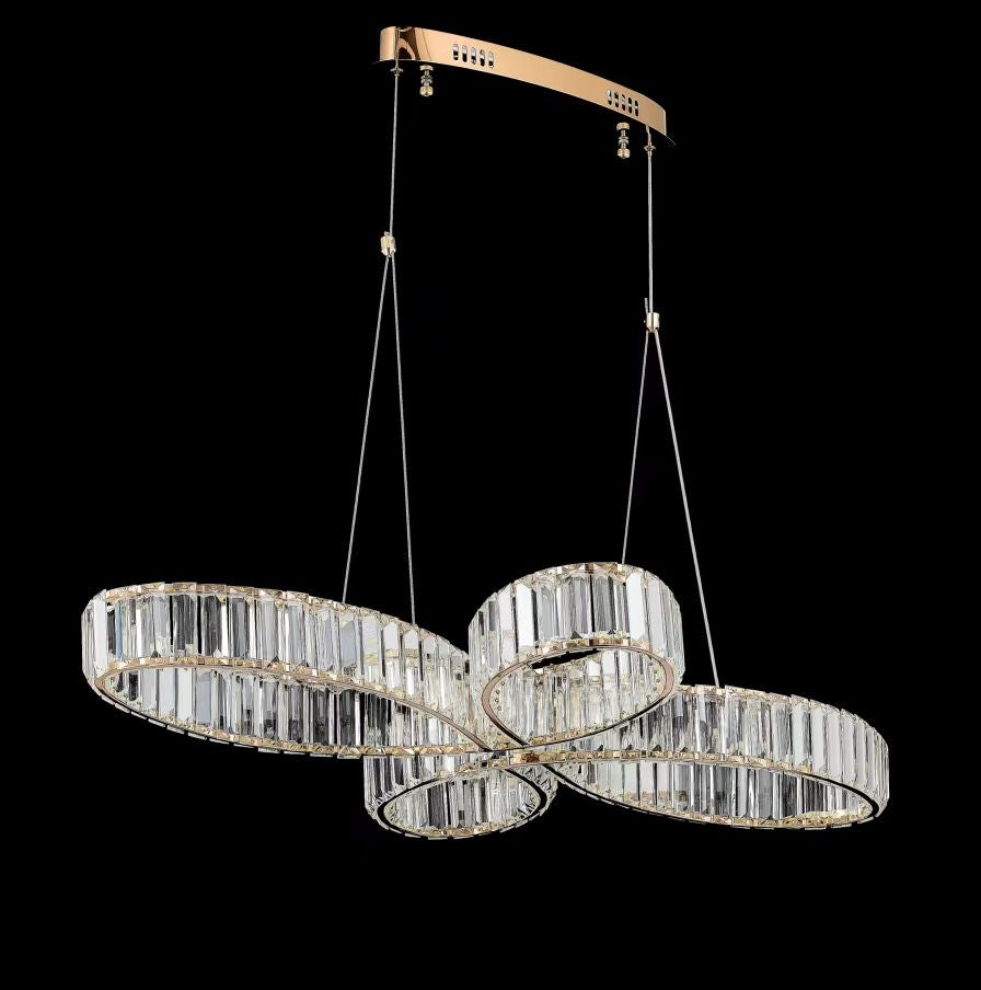 28018 PENDANT LAMP L900*W700 IRON+CRYSTAL WITH 3 COLORS OF LED WINDSOR