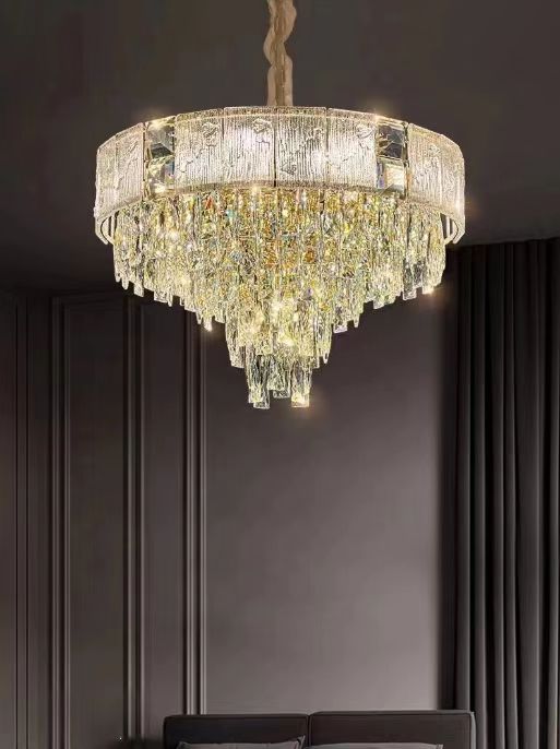 80298-550 PENDANT LAMP D550*H300 IRON+CRYSTAL+GLASS E14*11(WITHOUT BULB) WINDSOR