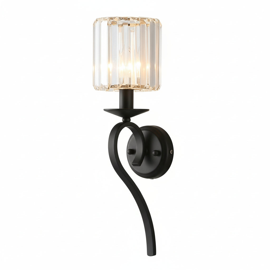 86051 BLACK WALL LAMP D150*H520 IRON+CRYSTAL E14*1 (WITHOUT BULB) WINDSOR