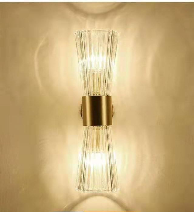 86070 WALL LAMP 120*405 IRON+GLASS E14*2 (WITHOUT BULB) WINDSOR