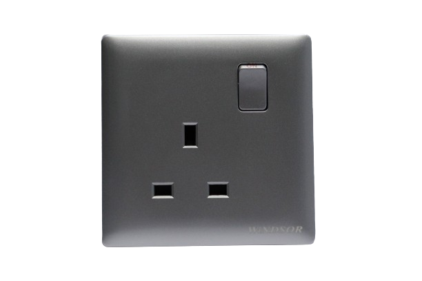 Windsor Innova Grey 13A 1 Gang Switched Socket - 91405GR – Thames ...