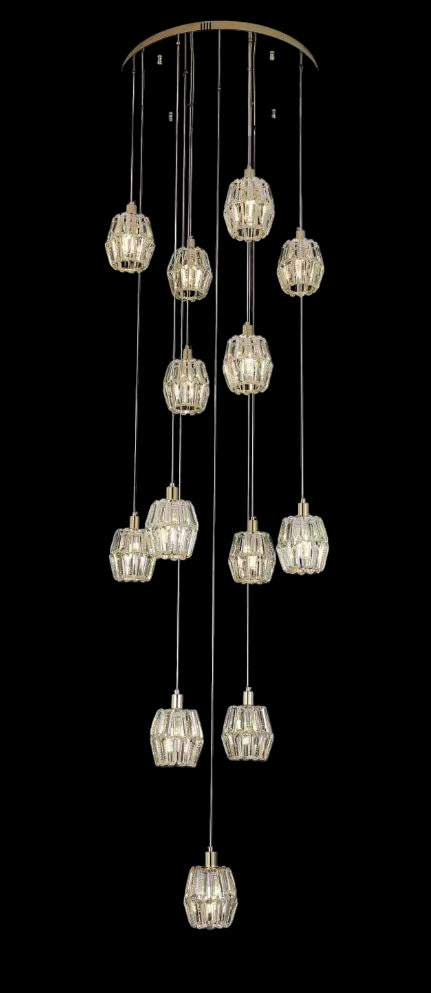 99353-13R PENDANT LAMP D600*H3000 IRON+CRYSTAL E14*13 (WITHOUT BULB) WINDSOR