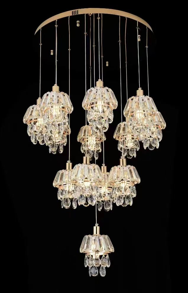 99356-8+4+1 PENDANT LAMP D600*H2000 IRON+CRYSTAL E14*13 (WITHOUT BULB) WINDSOR