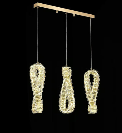 99358-3L PENDANT LAMP L500*H1000 STAINLESS STEEL+IRON+CRYSTAL WITH 3 COLORS OF LED WINDSOR