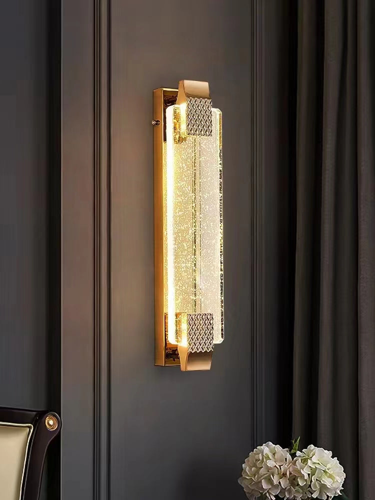 B5303-100*400 WALL LAMP D100*H400 IRON+STAINLESS STEEL+CRYSTAL WITH LED 3000K WINDSOR