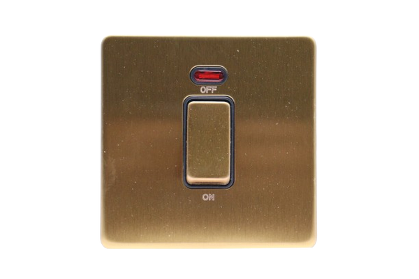 Windsor VIP Gold 20A 1 Gang Double Pole Switch with Neon Indicator - V ...