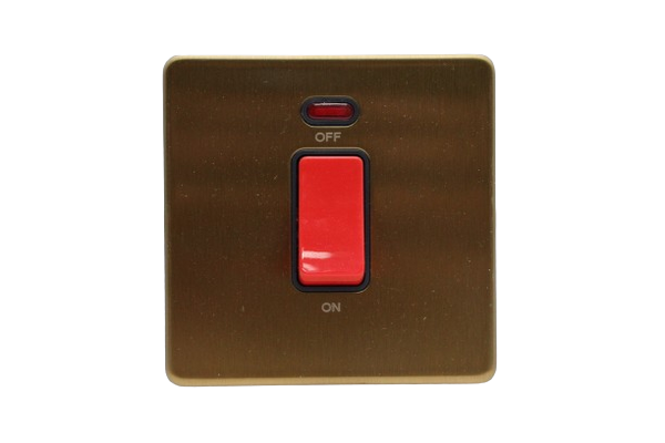 Windsor VIP Gold 45A 1 Gang Double Pole Switch with Neon Indicator - V ...