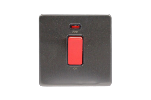 Windsor VIP Chrome 45A 1 Gang Double Pole Switch with Neon Indicator ...