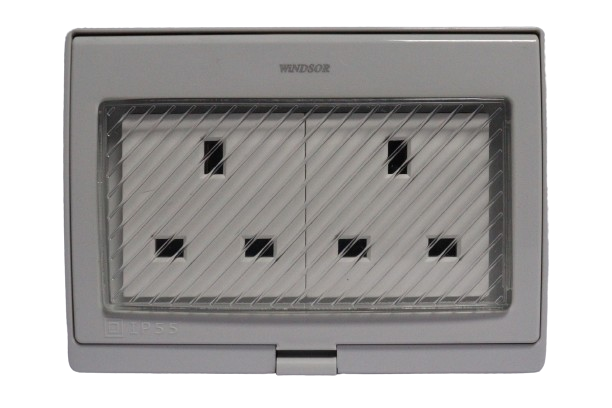 Windsor 13A 2 Gang Water Proof Socket without Switch - WP404 – Thames ...