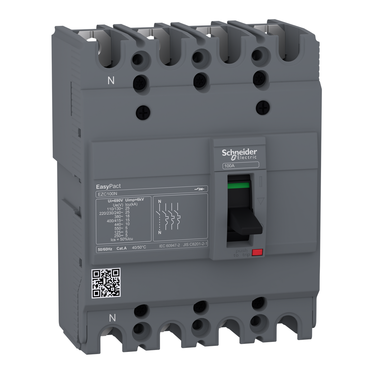 Mccb Module 63A 4 Pole MCCB 15kA EasyPact (EZC100N4063) Schneider – Thames Electrical